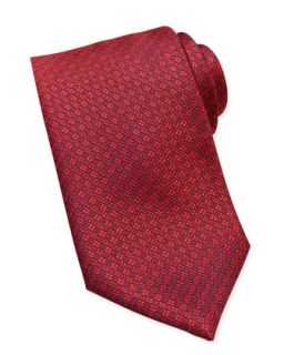 Mens Circle/Square Neat Silk Tie, Red   Brioni   Red