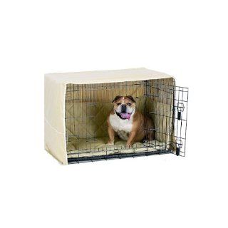 Pet Dreams Side Door Pet Dog Crate Cover Safety Bumper Pad   Large / Khaki  Pet Kennel Covers 