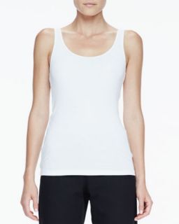 Womens Organic Cotton Slim Tank, Petite   Eileen Fisher   White (PL (14/16P))