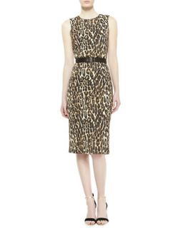 Womens Leopard Print Jersey Dress   Michael Kors   Antelope (2)