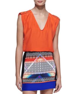 Womens Perry Sleeveless Silk Top   Alice & Trixie   Tangelo (SMALL)