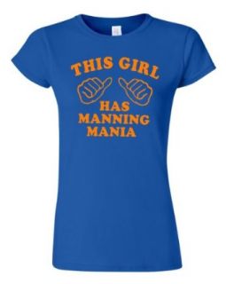 Junior This Girl Has Manning Mania Royal Blue T Shirt Tee: Clothing