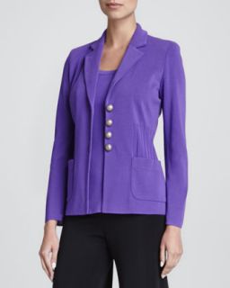 Womens Angelique Four Button Jacket, Petite   Misook   Purple (PXL (16))