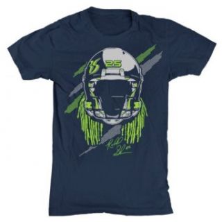 Richard Sherman Seattle Seahawks Dread Head Helmet T Shirt XXXL Navy: Clothing