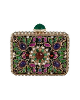 Jeweled Cabochon Rectangle Clutch Bag   Judith Leiber Couture