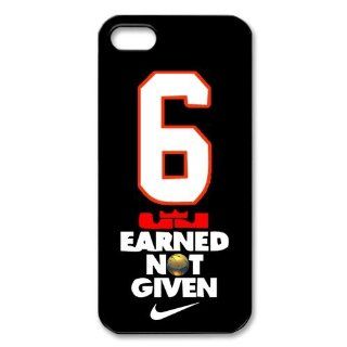 NBA Miami Heat star Lebron James 8 EARNED NOT GIVEN Tshirts Iphone 5 5S Case New style Case Cover Cell Phones & Accessories