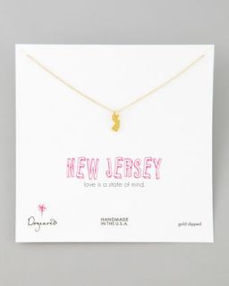 Gold New Jersey State Charm Necklace   Dogeared   Gold