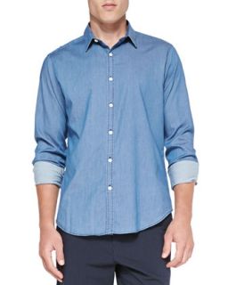 Mens Zack PS Ryerson Chambray Shirt, Blue   Theory   Blue (MEDIUM)