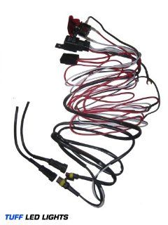 Tuff LED Universal Wiring Harness with Red LED Light Pilot Toggle Switch for Off Road LED Light Bars and LED Work Lamps , UTV, Truck, SUV, Side by Side, Polaris, Yamaha, Rzr Razor, Rigid, Ranger. HID Flood Lights, Golf Cart: Automotive