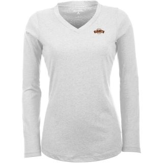 Antigua San Francisco Giants Womens Flip Long Sleeve V neck T Shirt   Size: