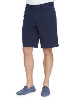 Mens Cotton Linen Blend Shorts, Navy   Navy (36)