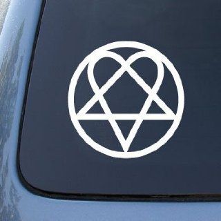 HIM Pentagram Symbol   Car, Truck, Notebook, Vinyl Decal Sticker #2415  Vinyl Color: White: Everything Else
