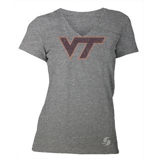 SOFFE Womens Virginia Tech Hokies No Sweat V Neck Short Sleeve T Shirt   Size: