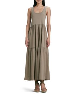 Womens Tiered Long Tank Dress   Joan Vass   Taupe (0 (4))