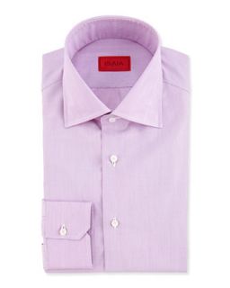 Mens End on End Woven Dress Shirt, Light Purple   Isaia   Purple (17 1/2)