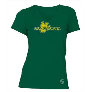 SOFFE Womens Oregon Ducks No Sweat V Neck Short Sleeve T Shirt   Size: L, Dk.