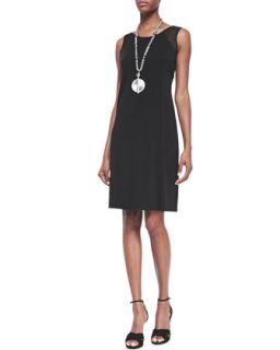 Womens Sleeveless Silk Jersey Dress   Eileen Fisher   Black (X LARGE (18))