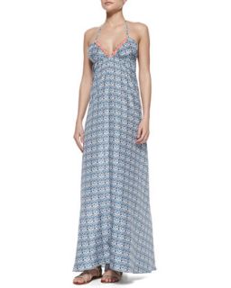 Womens Tinos Floral Print Halter Tie Back Coverup Maxi Dress   Basta Surf  