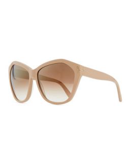 Angelina Squared Cat Eye Sunglasses, Nude Pink   Tom Ford   Shiny nude pink
