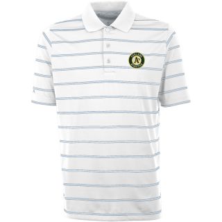 Antigua Oakland As Mens Deluxe Short Sleeve Polo   Size: Large, White/silver