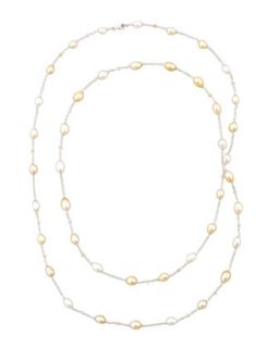 White/Golden Keshi Pearl & Diamond Necklace, 40L   Eli Jewels   White