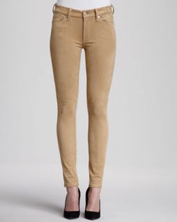 Womens The Sueded Skinny Jeans, Sueded Camel   7 For All Mankind   Sueded