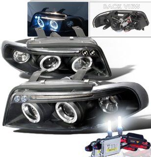 High Performance Xenon HID Audi A4 Projector Headlights with Premium Ballast (Black Housing w/ Clear Lens & 8000K HID Lighting Output): Automotive