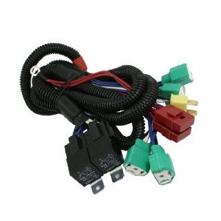 Car 30A Fuse 4 H4 HID Headlight Foglight Female Plug Relay Harness Wire: Automotive