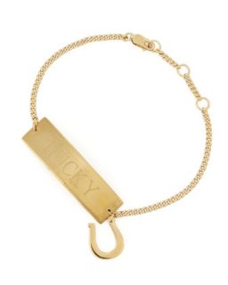 Lucky Gold Vermeil ID Bracelet   Jennifer Zeuner   Gold