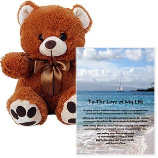 Romantic Anniversary or Birthday Gift for Him or Her   Heartfelt I Love You Poem for Your Soulmate in 5x7 Inch Frame with Bear: Toys & Games