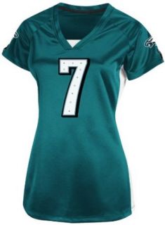 NFL Womens Philadelphia Eagles Michael Vick Draft Him II Marine Green/White/Black Short Sleeve Raglan V Neck Tee : Sports Fan T Shirts : Clothing
