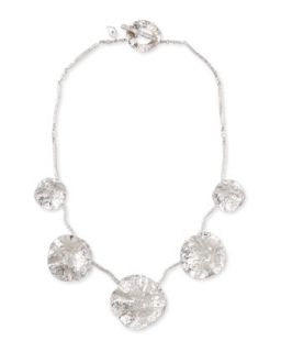 Serenity Silver Diamond & Floral Bib Necklace   COOMI   Silver