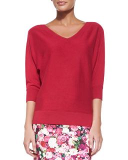 Womens v neck dolman sweater   kate spade new york   Tango red 633 (SMALL)
