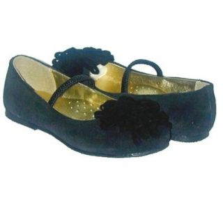 Toddler Little Girls Footwear Black Velvet Dress Slippers Shoes 7 4: Mary Jane Flats: Shoes