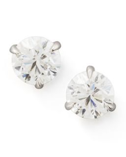 18k White Gold Diamond Stud Earrings, 0.76ctw G H/SI1   NM Diamond   White (18k