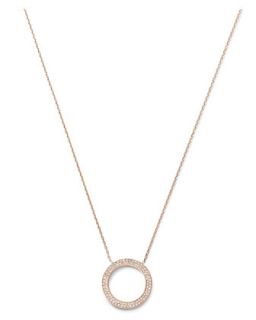 Pave Circle Pendant Necklace, Rose Golden   Michael Kors   Rose gold