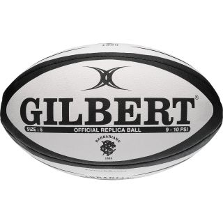 GILBERT Barbarians Official Replica Rugby Ball   Size: 5, White/black