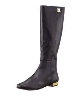 oliver flat golden heel knee boot   kate spade new york   Black (36.5B/6.5B)