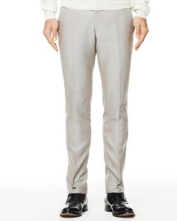 Mens Cotton Suit Trousers, Gray   Alexander McQueen   Gray (38/54)