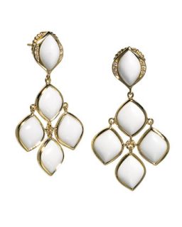 Simone 18k Gold Agate Chandelier Earrings   Elizabeth Showers   White (18k )