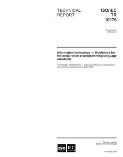 ISO/IEC TR 10176:2003, Information technology   Guidelines for the preparation of programming language standards: ISO/IEC/JTC 1/SC 22: Books
