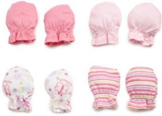 Gerber Baby girls Newborn 4 Pack Mittens, Pink, 0 3 Months: Clothing