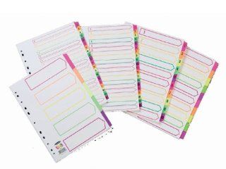 CONCORD INDEX 10PT A4 FLUORESCENT 89401 : Binder Index Dividers : Office Products