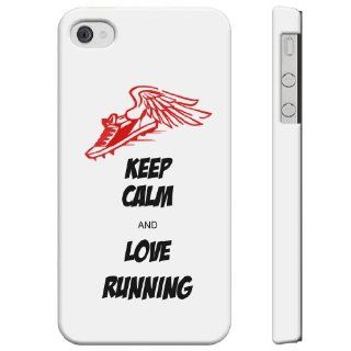 SudysAccessories Keep Calm And Love RUNNING iPhone 4 Case iPhone 4S Case   SoftShell Full Plastic Direct Printed Graphic Case Cell Phones & Accessories