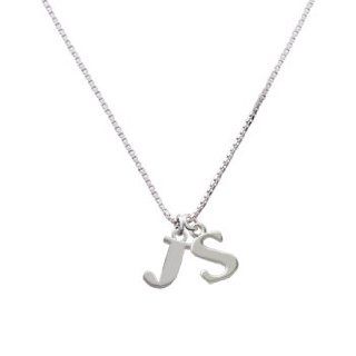 Large Silver Initial   J   Initial S Charm Necklace: Delight Jewelry: Jewelry