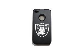 Apple iphone 4/4s Metal Aluminum&Silicone Case LaserEtch NFL AFC West Oakland Raiders Skull 2: Cell Phones & Accessories