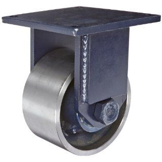 RWM Casters 125 Series Plate Caster, Rigid, Kingpinless, Forged Steel Wheel
