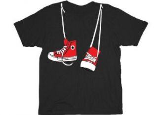 Step Brothers Shoe Sneakers Hanging Black Adult T shirt Tee: Clothing