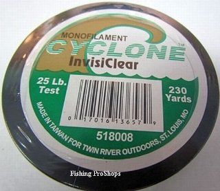 Cyclone "InvisiClear" Monofilament Line   25 lb. Test   230yds : Monofilament Fishing Line : Sports & Outdoors