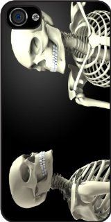 Rikki KnightTM Two Skeletons looking at each other Rubber Black iPhone Case (with bumper) Cover for Apple iPhone 4 & 4s Universal: Verizon   Sprint   AT&T: Cell Phones & Accessories